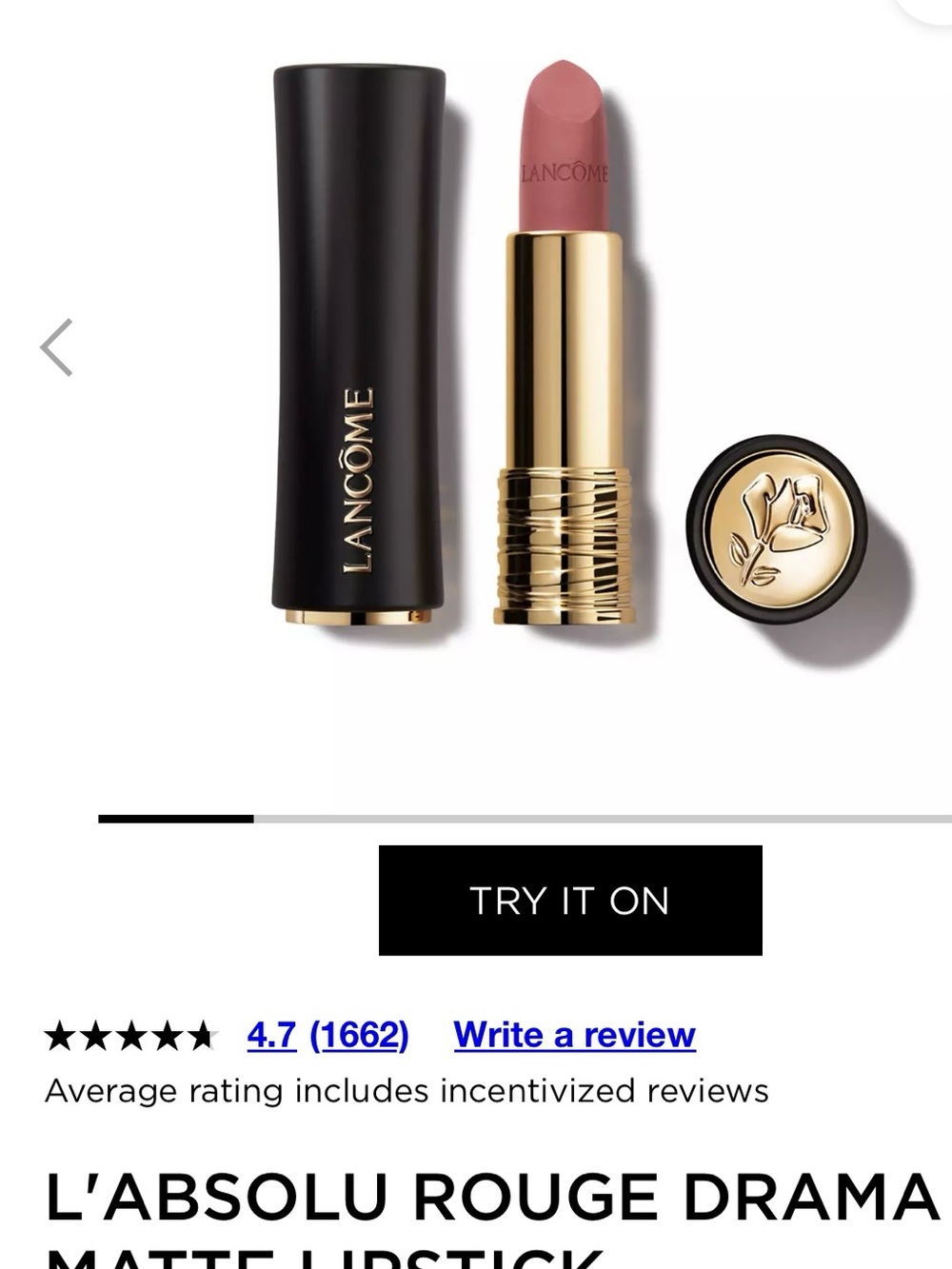 Lancome L’Absolu Rouge Drama Matte Lipstick — French Tea FULL SIZE